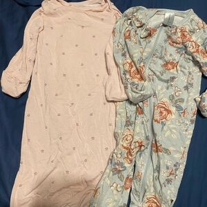 Floral and Pink Baby Pajamas Set